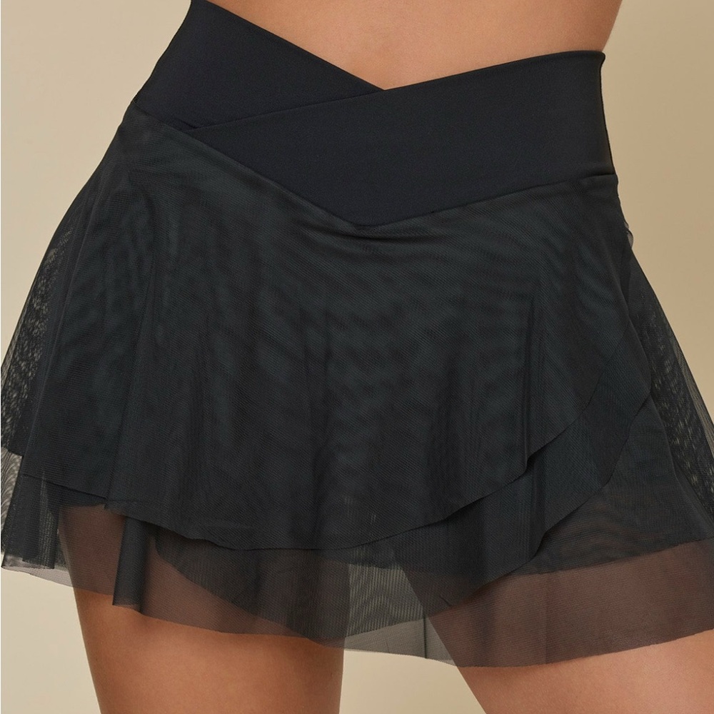 POPFLEX Black Crisscross hourglass Juliet Ballet Skort